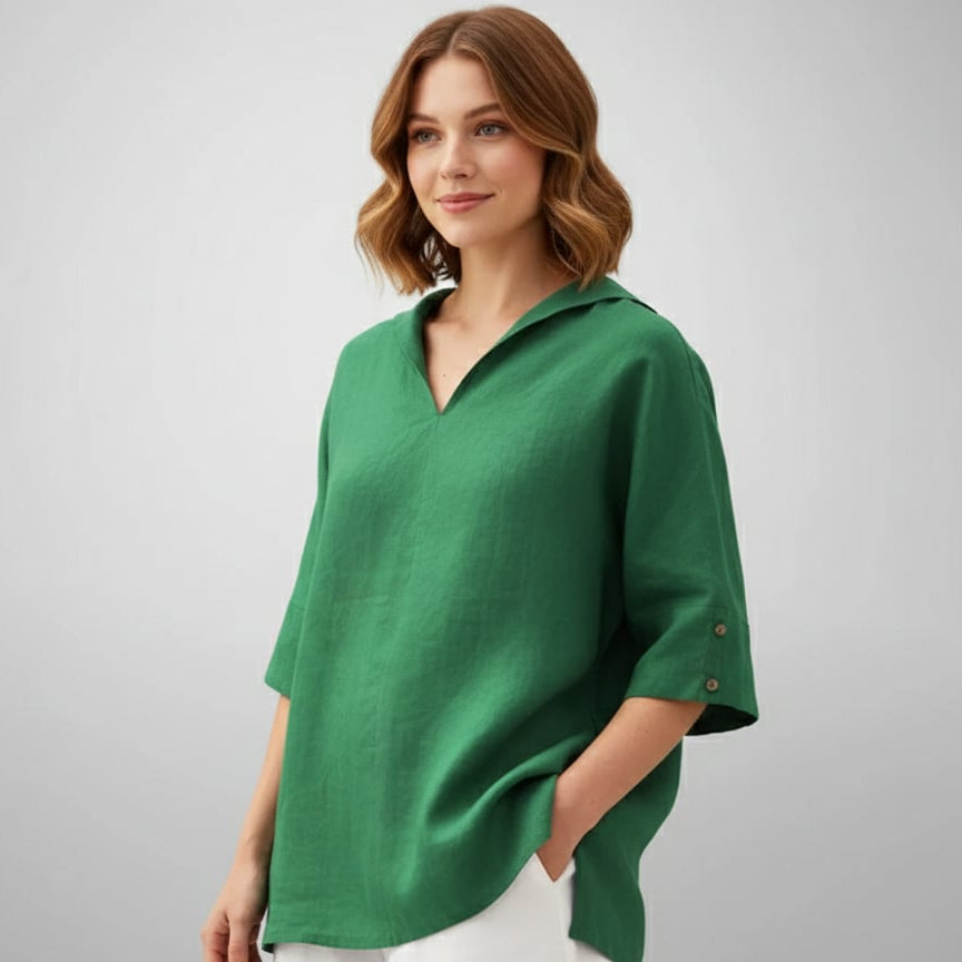 Women’s V-Neck Relaxed Fit Blouse