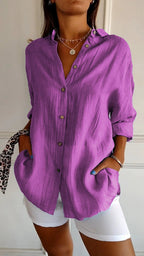 Women’s Casual Long-Sleeve Button-Down Shirt