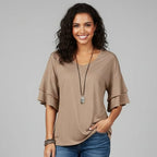 Women’s V-Neck Ruffle Sleeve Blouse