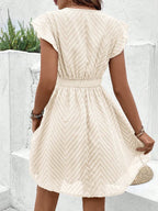 Women’s V-Neck Short Sleeve Mini Dress with Crochet
