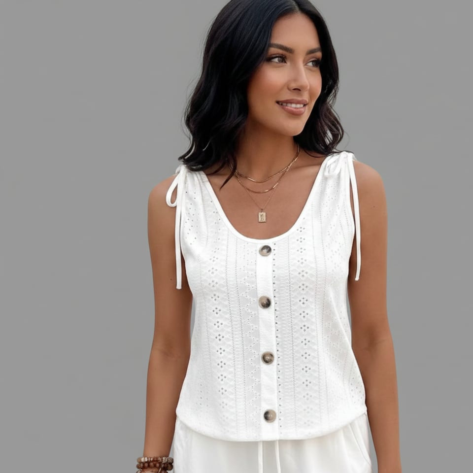 Women’s Light Summer Tank Top with Buttons