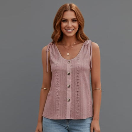 Women’s Light Summer Tank Top with Buttons