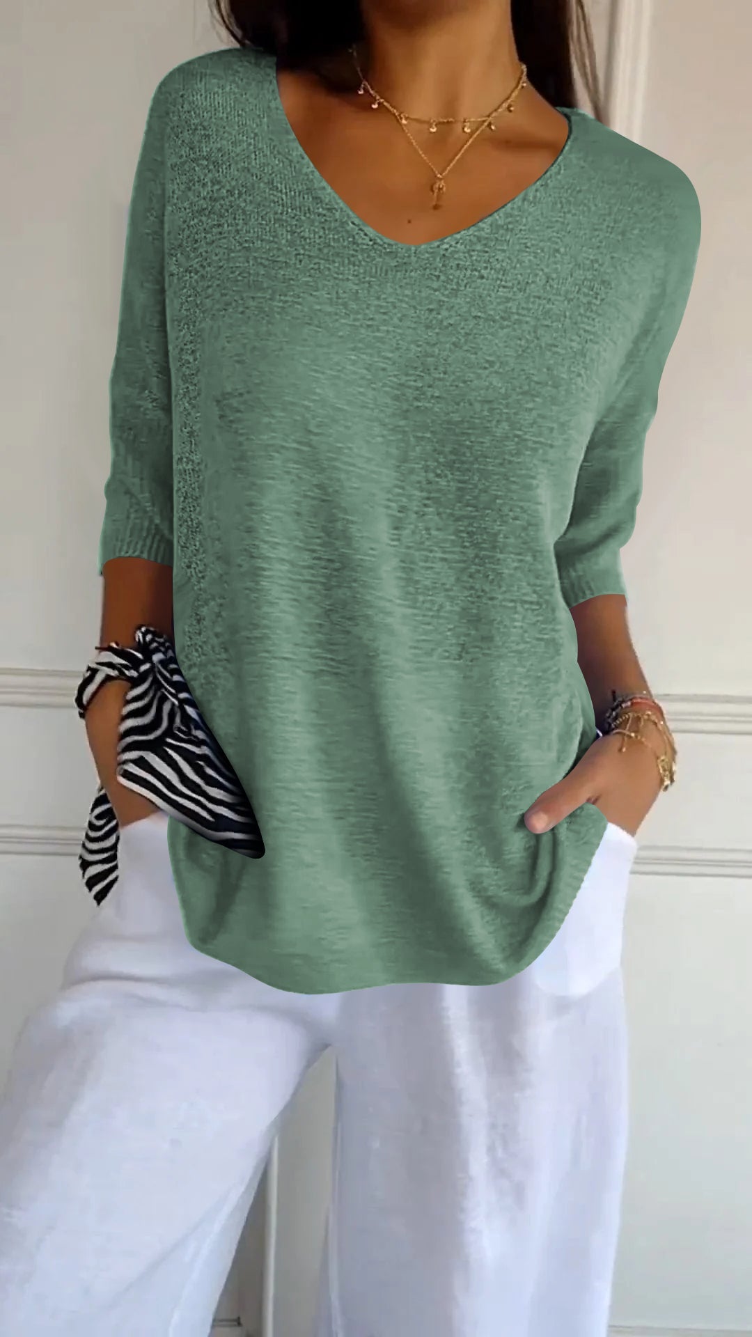Women’s V-Neck Relaxed Fit Casual Top