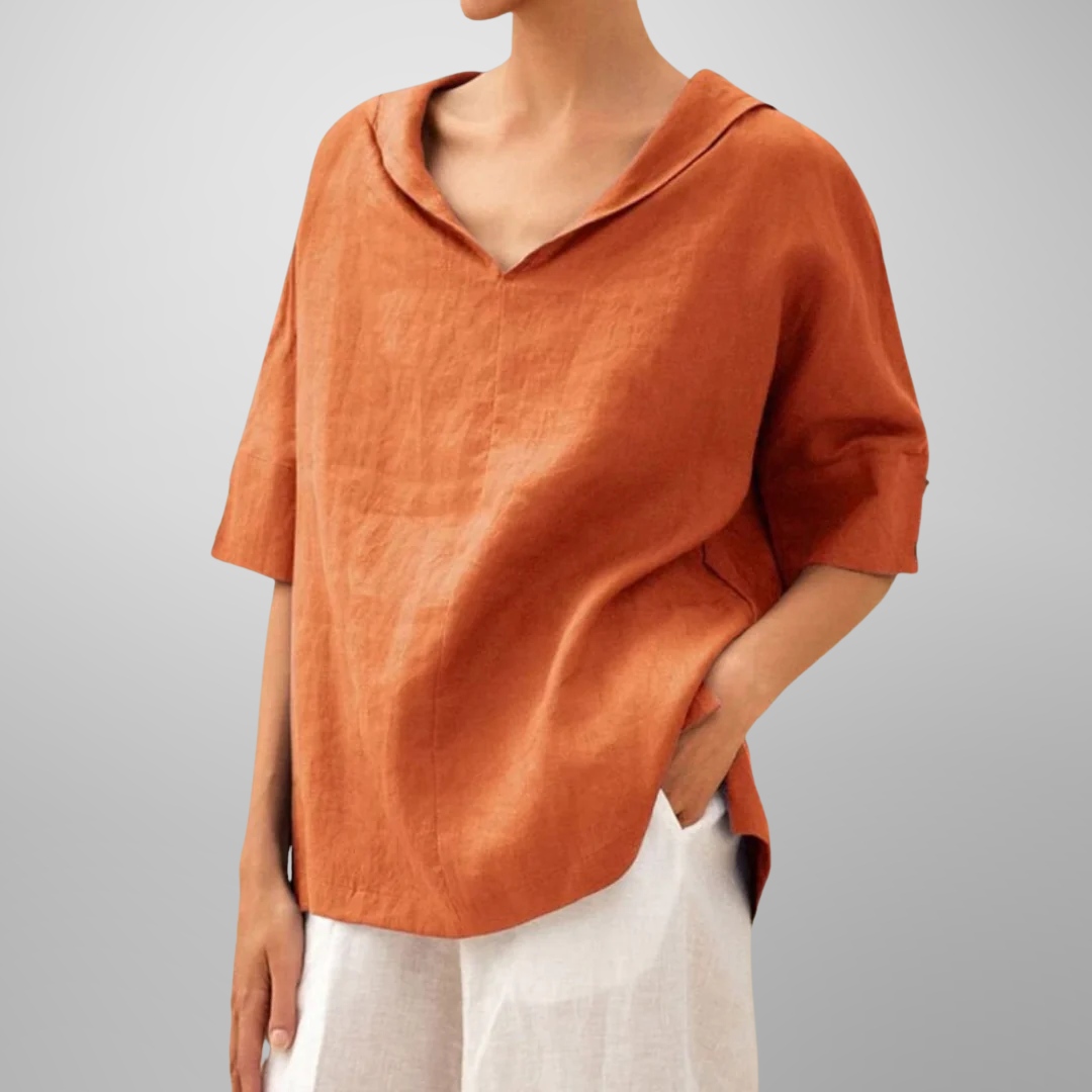 Women’s V-Neck Relaxed Fit Blouse