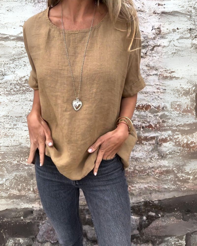 Women’s Elegant Airy Round-Neck Casual T-Shirt