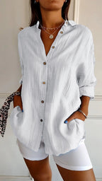 Women’s Casual Long-Sleeve Button-Down Shirt