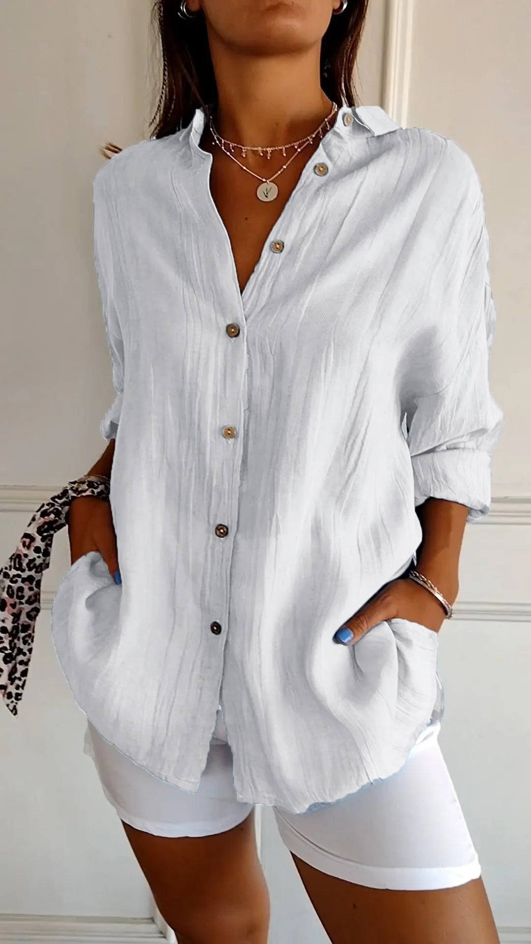 Women’s Casual Long-Sleeve Button-Down Shirt