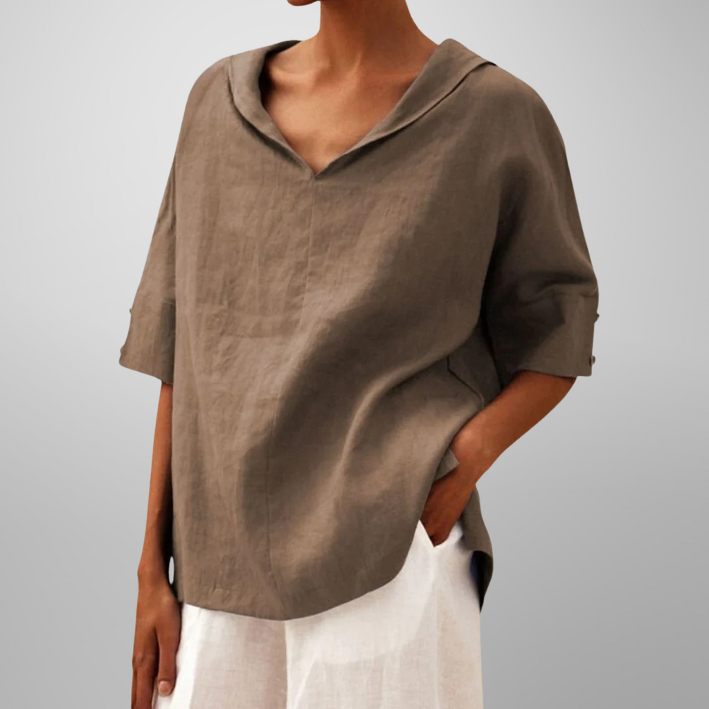 Women’s V-Neck Relaxed Fit Blouse