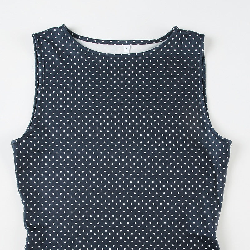 Women’s Sleeveless Polka Dot Mini Dress