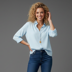 Women’s Classic Button Down Blouse Elegant Versatile