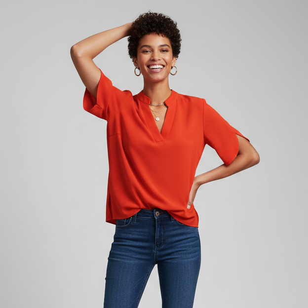 Women’s Elegant V-Neck Long Sleeve Blouse