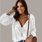 Women’s Sheer Boho Blouse with Crochet Detail