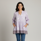 Women’s Embroidered Button Down Floral Blouse