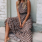Women’s Sleeveless Polka Dot Relaxed Maxi Dress