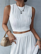 Women’s Ribbed Mock Neck Sleeveless Crop Top