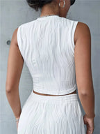 Women’s Ribbed Mock Neck Sleeveless Crop Top