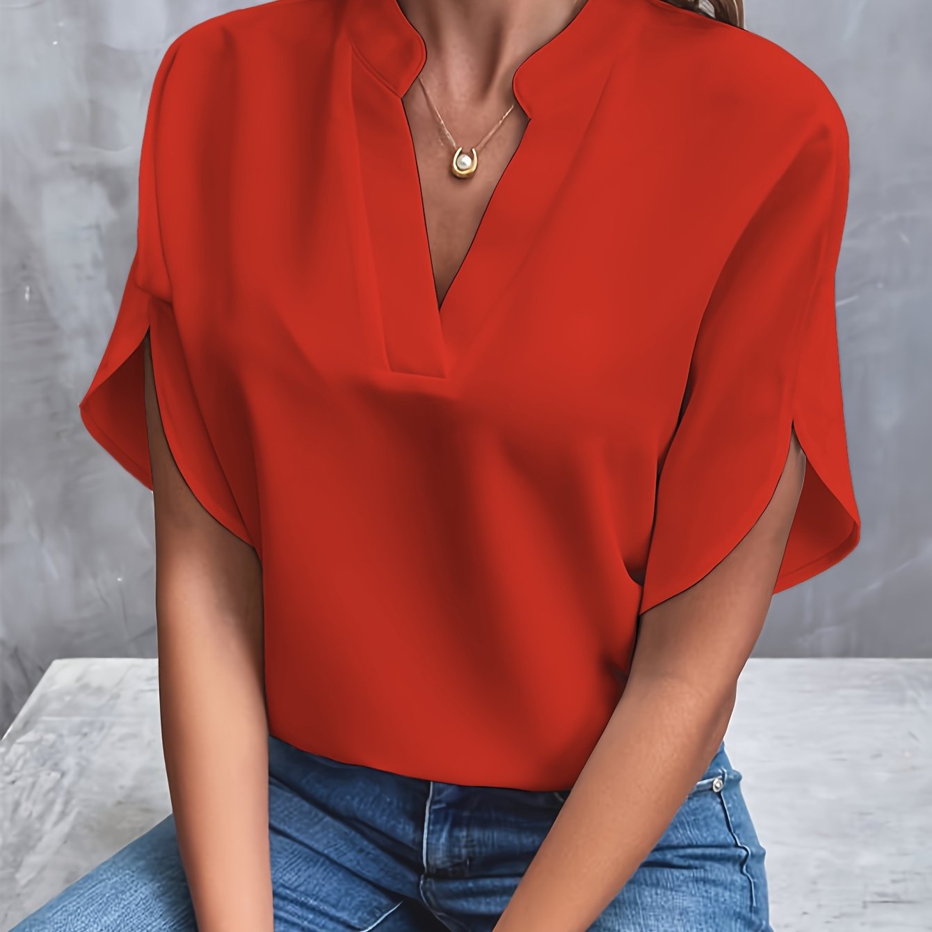 Women’s Elegant V-Neck Long Sleeve Blouse