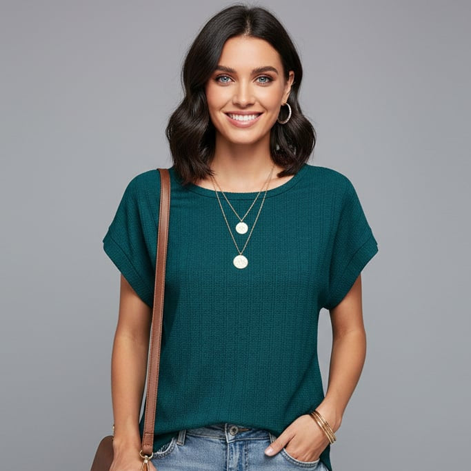 Women’s Casual Short-Sleeve Round Neck Top