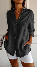 Women’s Casual Long-Sleeve Button-Down Shirt