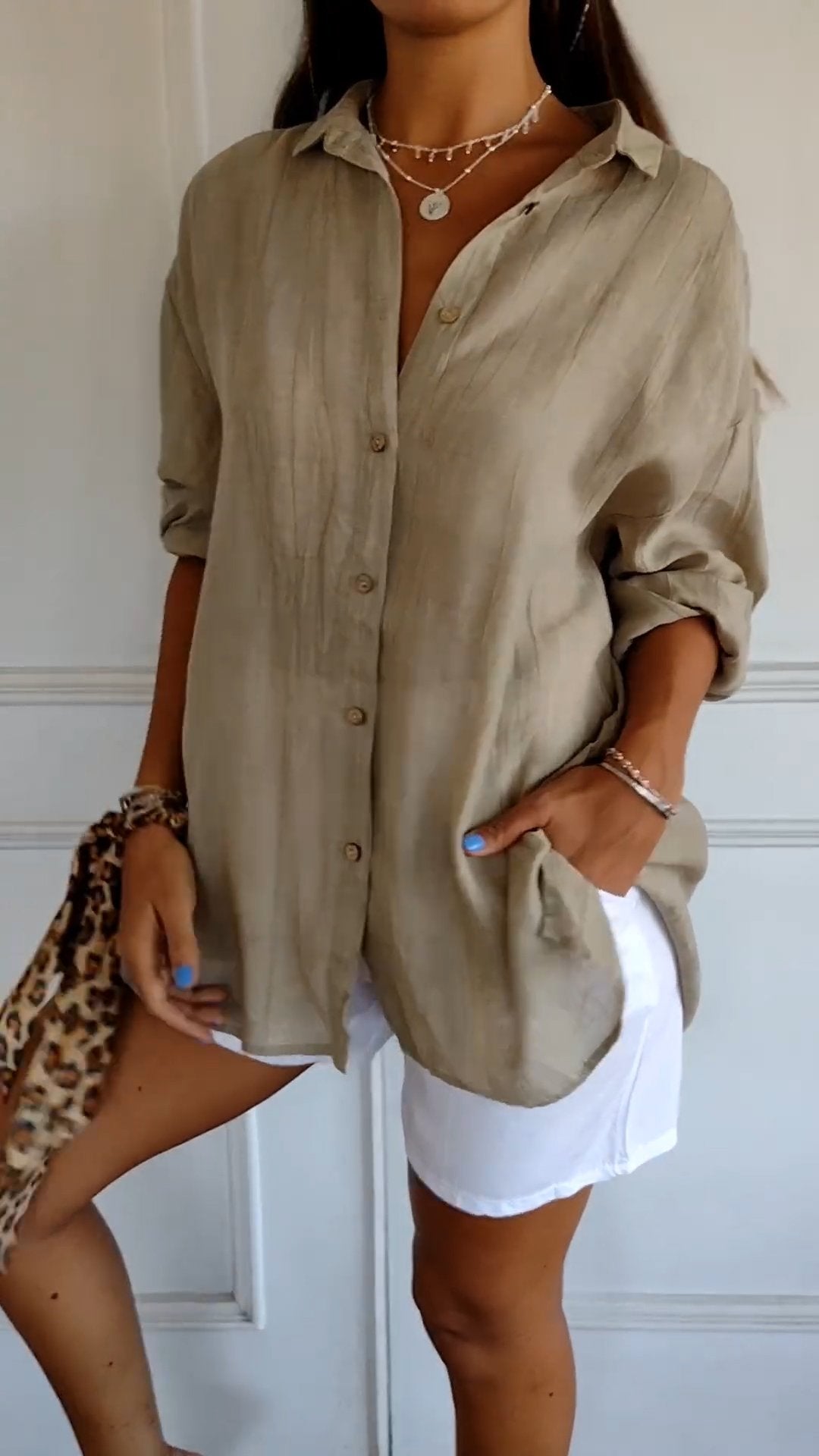 Women’s Casual Long-Sleeve Button-Down Shirt