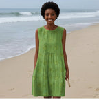 Women’s Sleeveless Embroidered Relaxed Midi Dress