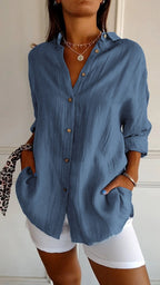 Women’s Casual Long-Sleeve Button-Down Shirt