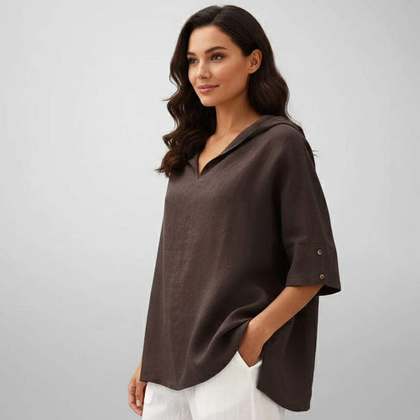 Women’s V-Neck Relaxed Fit Blouse
