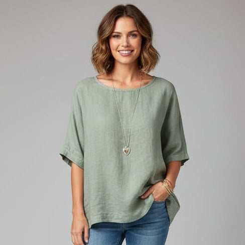 Women’s Elegant Airy Round-Neck Casual T-Shirt