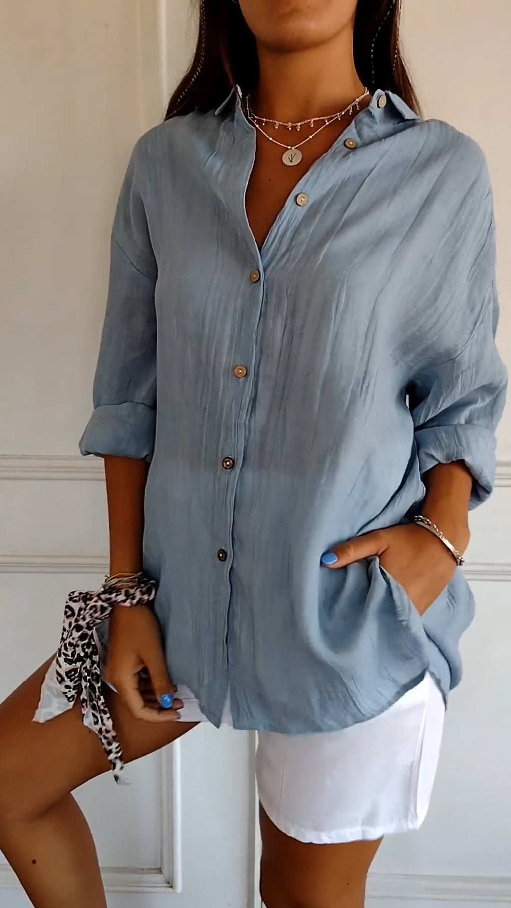 Women’s Casual Long-Sleeve Button-Down Shirt