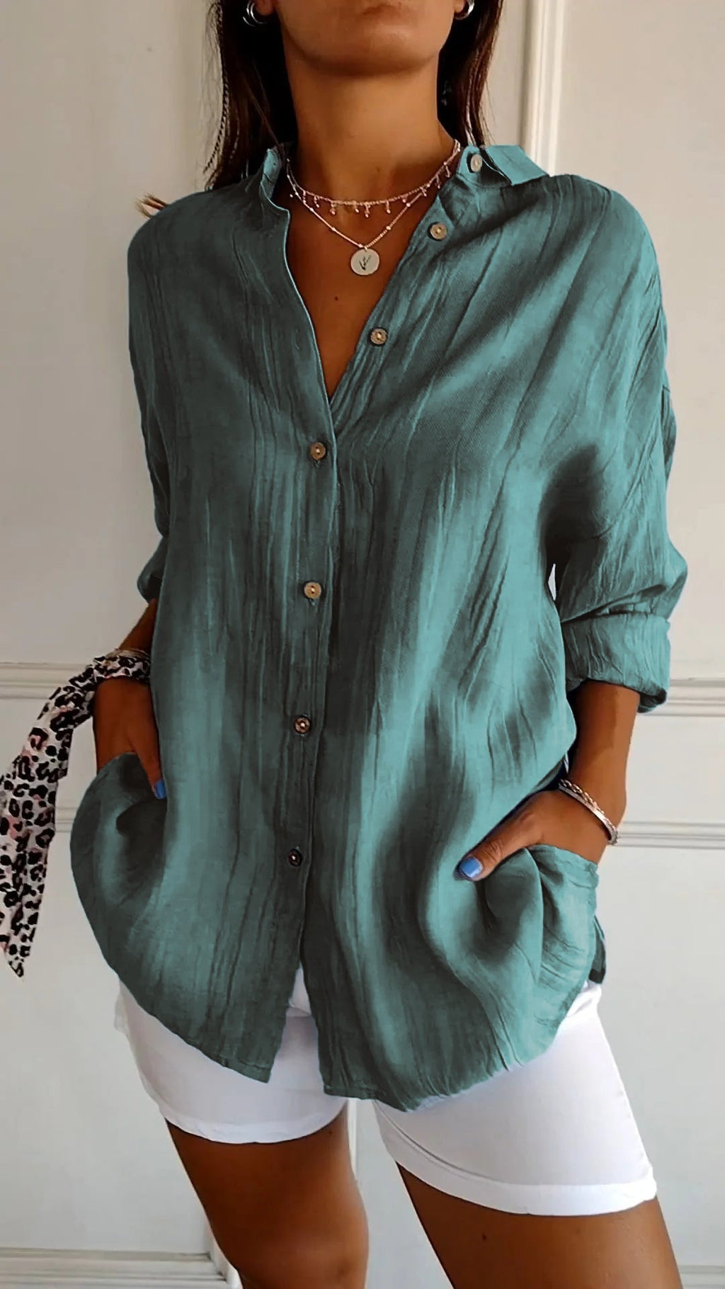 Women’s Casual Long-Sleeve Button-Down Shirt