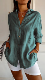 Women’s Casual Long-Sleeve Button-Down Shirt