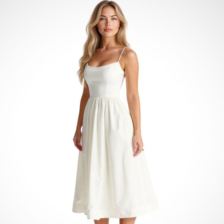 Women's Midi Dress with Spaghetti Straps