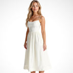 Women's Midi Dress with Spaghetti Straps