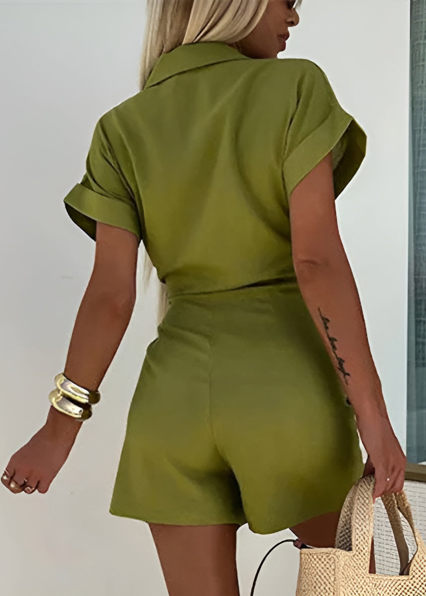 Women’s Short Sleeve Wrap Mini Dress with Tie